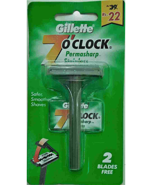 Gillette 7 o #39 Clock Manual Super Platinum Razor 1  2 BLEDES