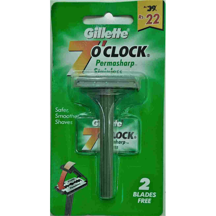 Gillette 7 o #39 Clock Manual Super Platinum Razor 1  2 BLEDES